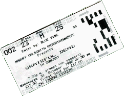 one of three concert tickets